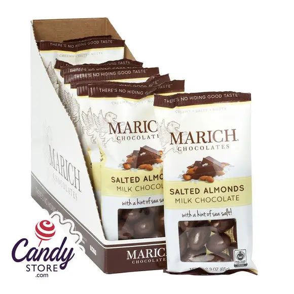 MARICH MILK CHOCOLATE SALTED ALMONDS 2.3 OZ