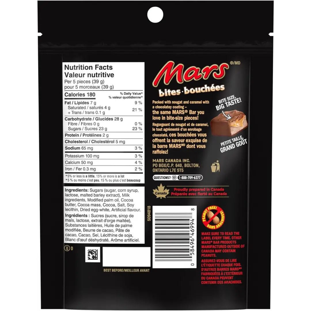 Mars Bites Peanut Free Chocolate Candy Bites 170g
