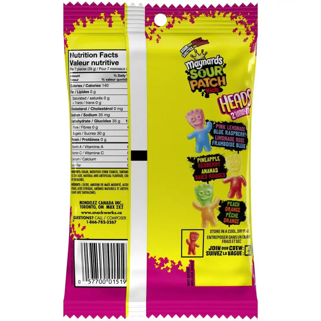 Maynards Sour Patch Kids Heads Candy 185g/6.5oz. 8 ct