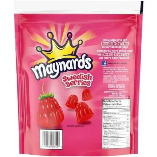 Maynards Swedish Berries Raspberry Gummy Candy Family Size