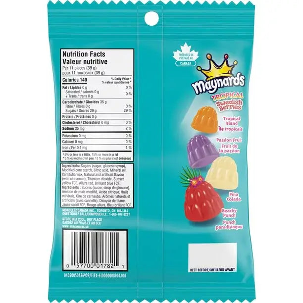 Maynards Swedish Berries Tropical 154G 8ct - candy