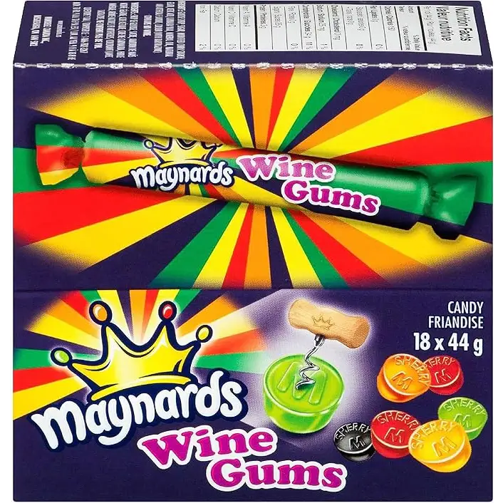 Maynards Wine Gums roll 44g case 18 count