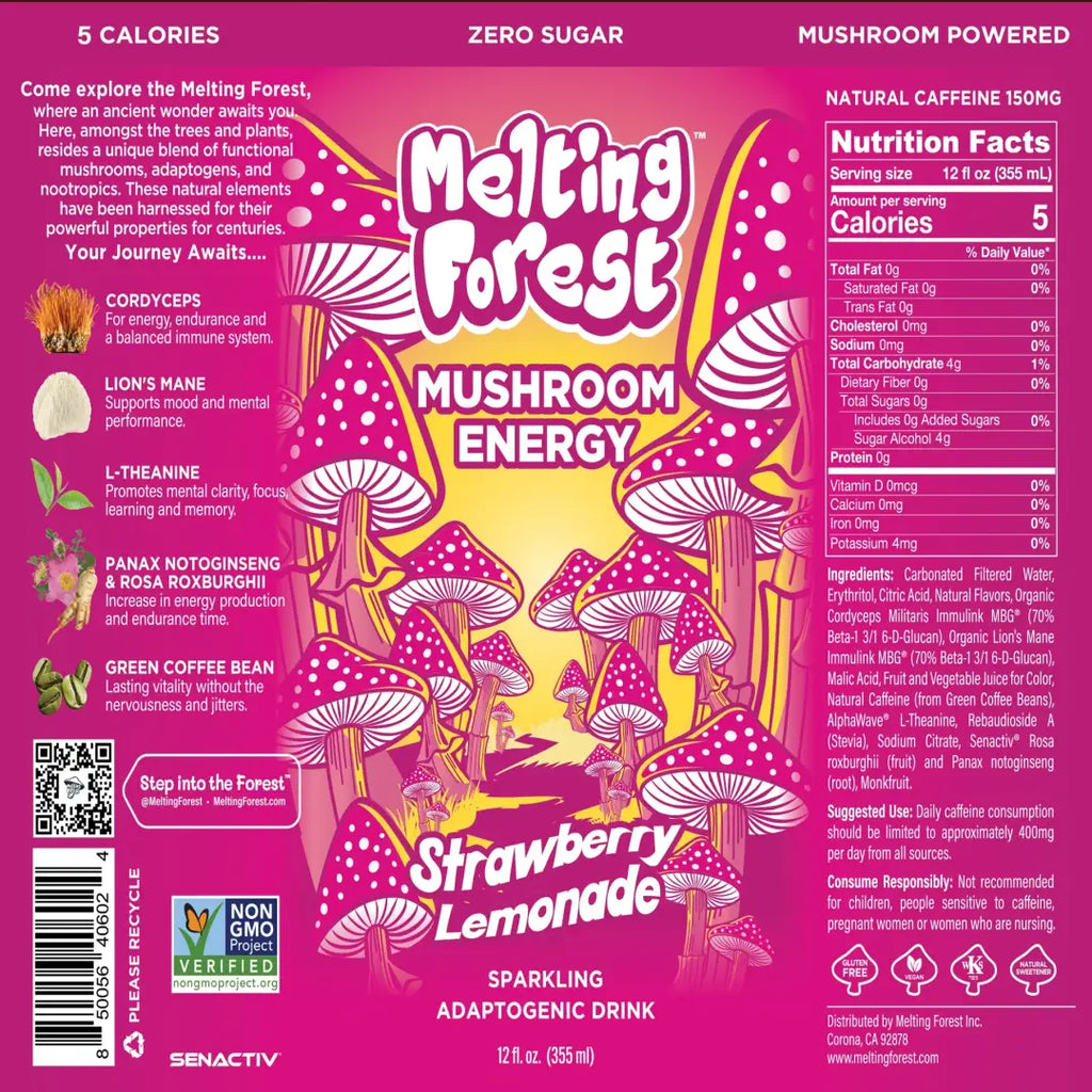 Melting Forest Mushroom Energy Drinks Strawberry Lemonade
