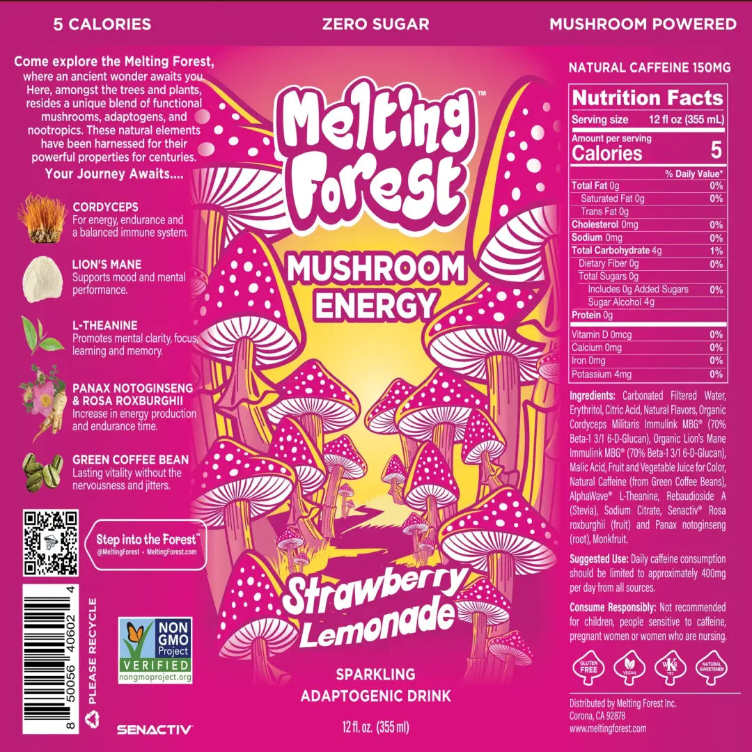 Melting Forest Mushroom Energy Drinks Strawberry Lemonade