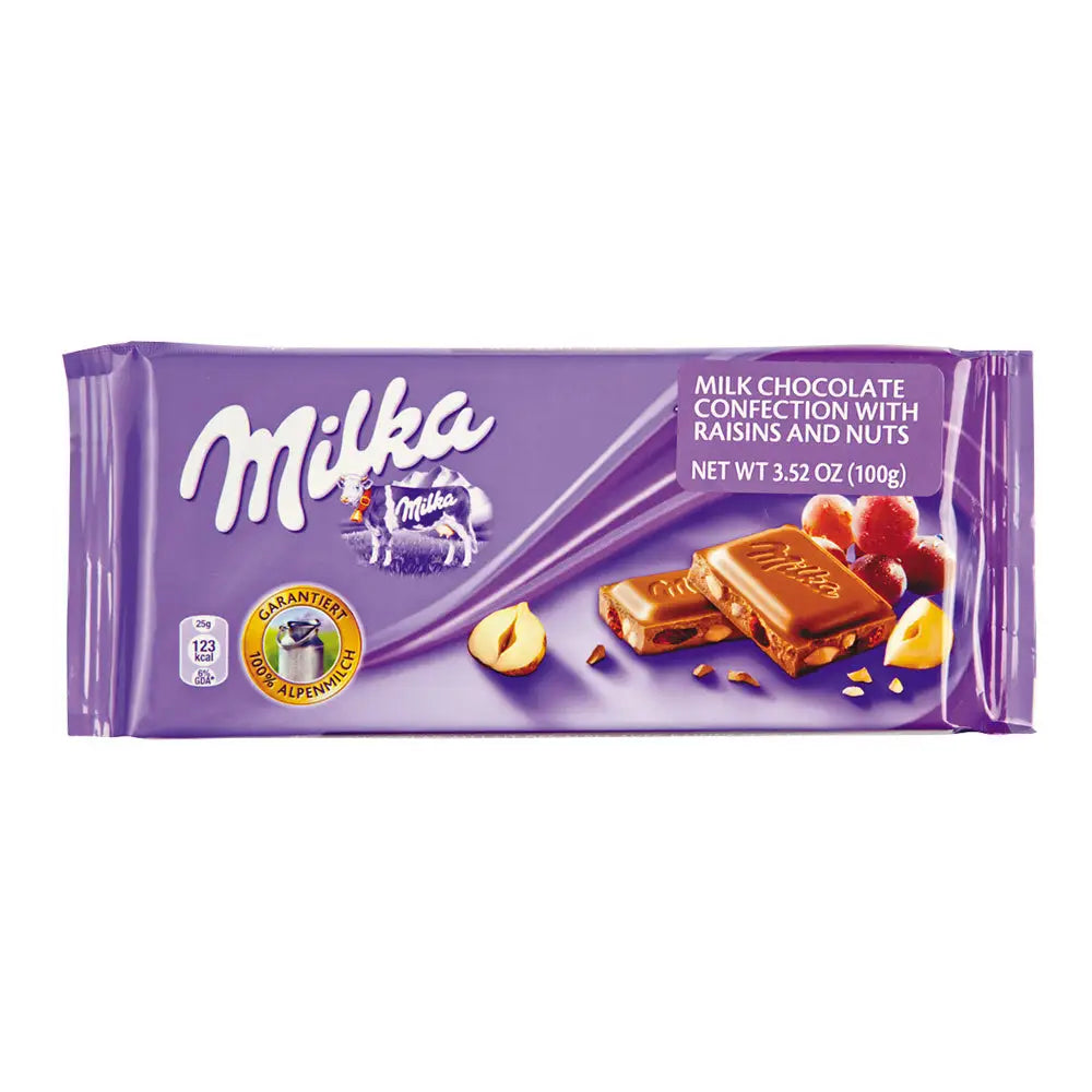 MILKA RAISINS & NUTS BAR 3.5 OZ-100g Case 24 Main image