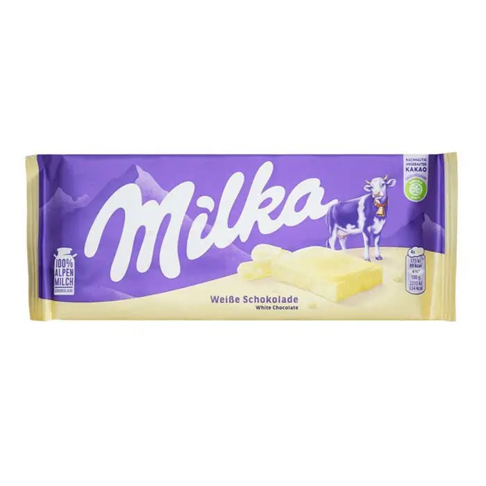 Milka White Chocolate Bar 100g Case of 24 Alpine Milk