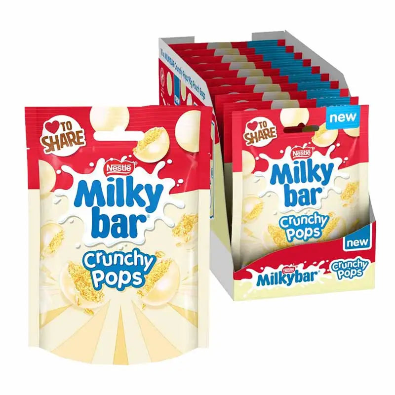 Nestle UK Milkybar Crunchy Pops Pouch 90g, case 10ct