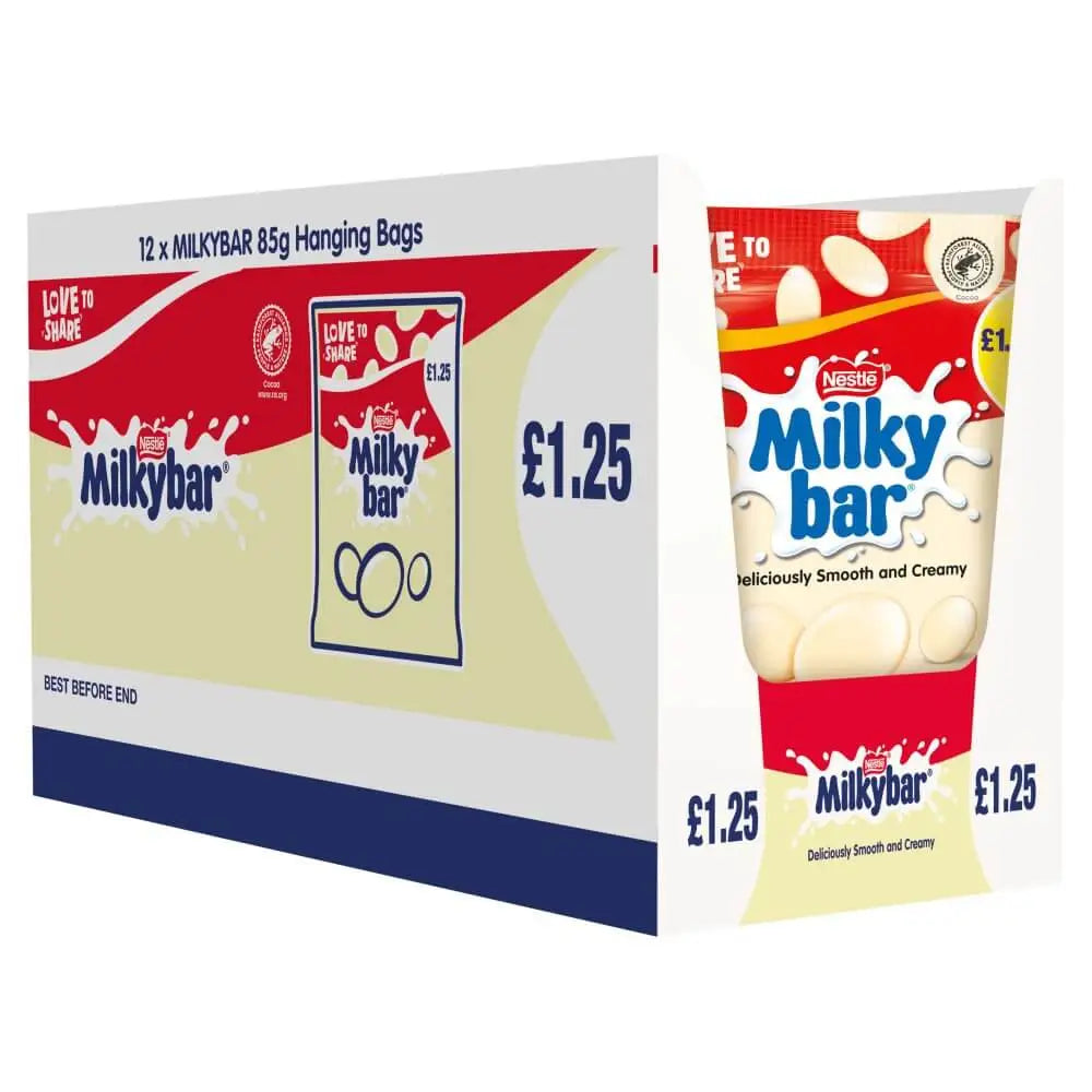 Milkybar White Chocolate Giant Buttons Pouch 85g UK Case 12