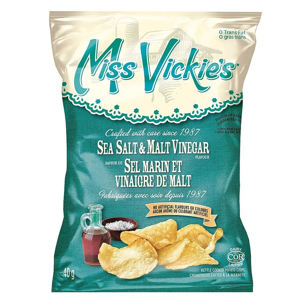 Miss Vickie’s Sea Salt & Malt Vinegar Kettle cooked potato