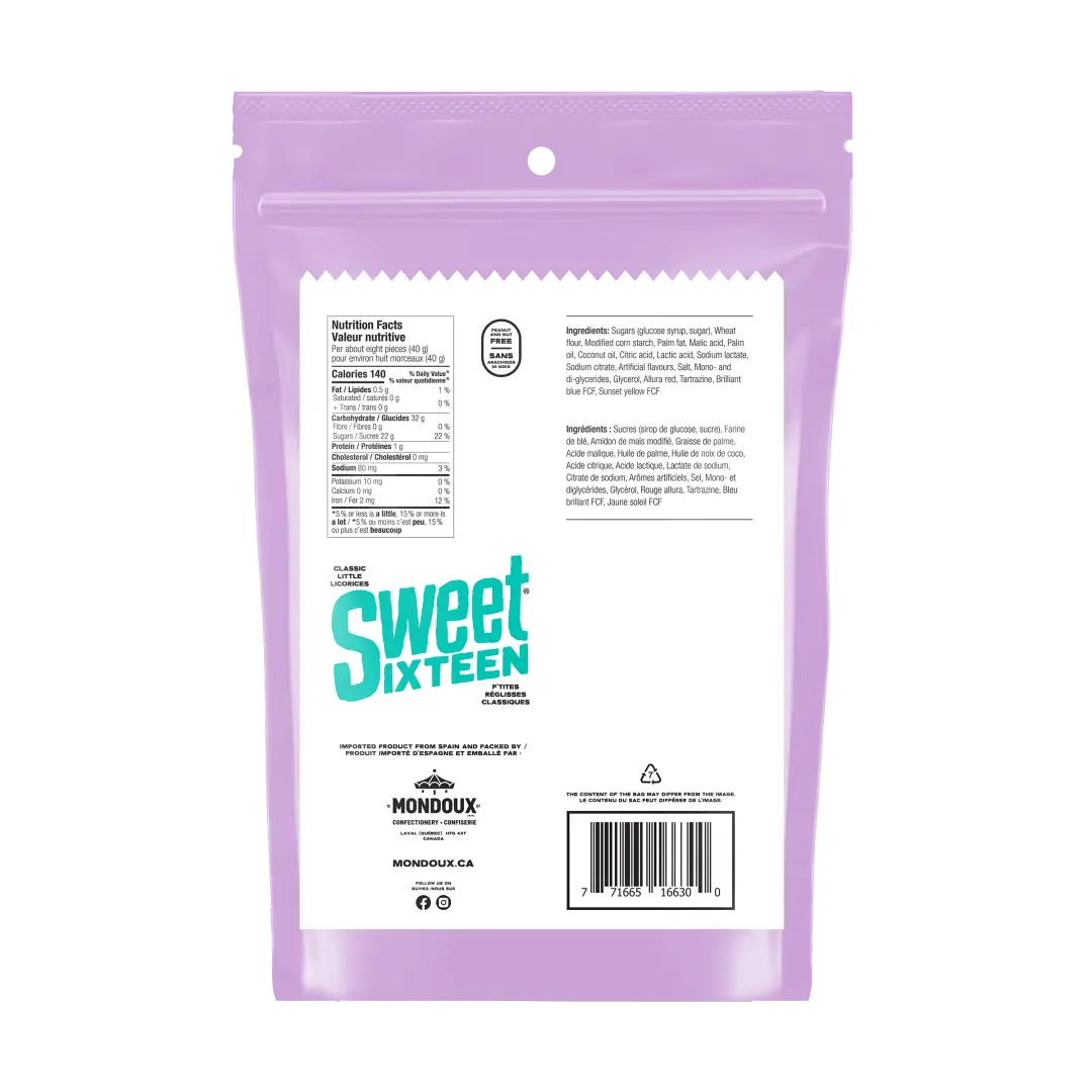 Sweet Sixteen Fruity Licorice Ribbon Mix 325g Case of 6 Secondary image