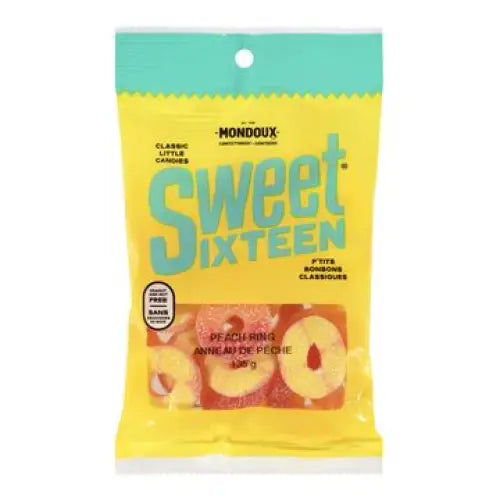 Sweet Sixteen Peach Rings Gummy Candy 135g Bags Case of 6 Main image