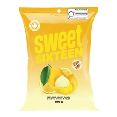 Sweet Sixteen Peelable Lemon Candy 100g Packs Case of 6 Main image