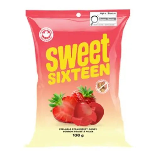 Sweet Sixteen Peelable Strawberry Candy 100g Case of 6 Main image