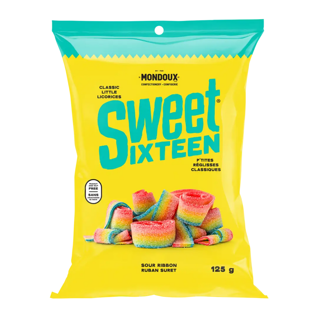 Sweet Sixteen Sour Rainbow Ribbon Licorice 125g Case of 8