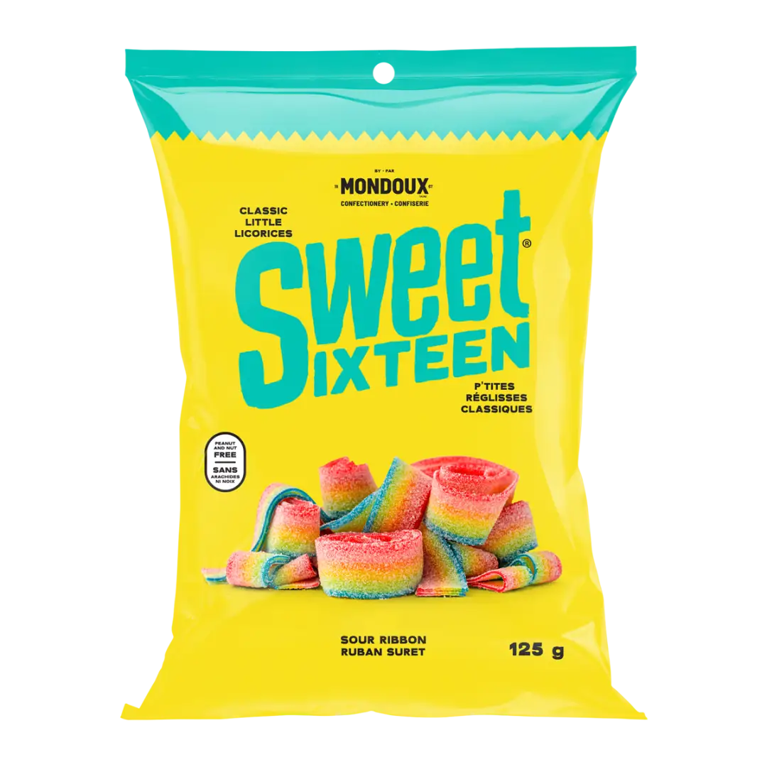 Sweet Sixteen Sour Rainbow Ribbon Licorice 125g Case of 8 Main image