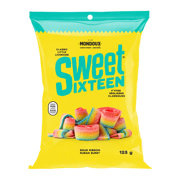 Sweet Sixteen Sour Rainbow Ribbon Licorice 125g Case of 8