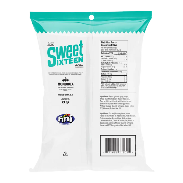 Sweet Sixteen Sour Rainbow Ribbon Licorice 125g Case of 8