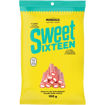 Mondoux Sweet Sixteen Sour Strawberry Filled Licorice Candy