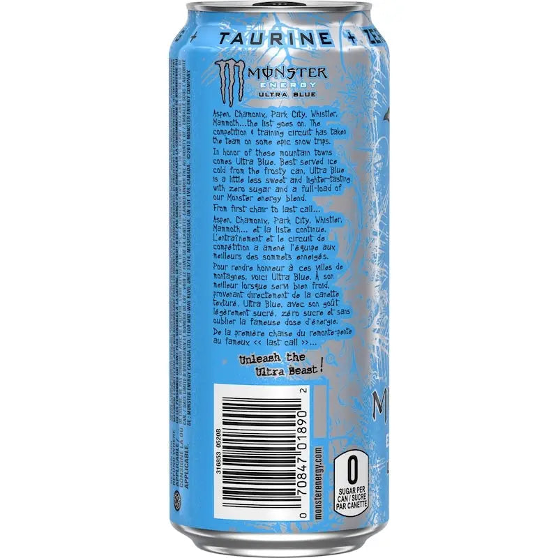 Monster Energy Ultra Blue case of 12 - 12x473.0 ml - Sports