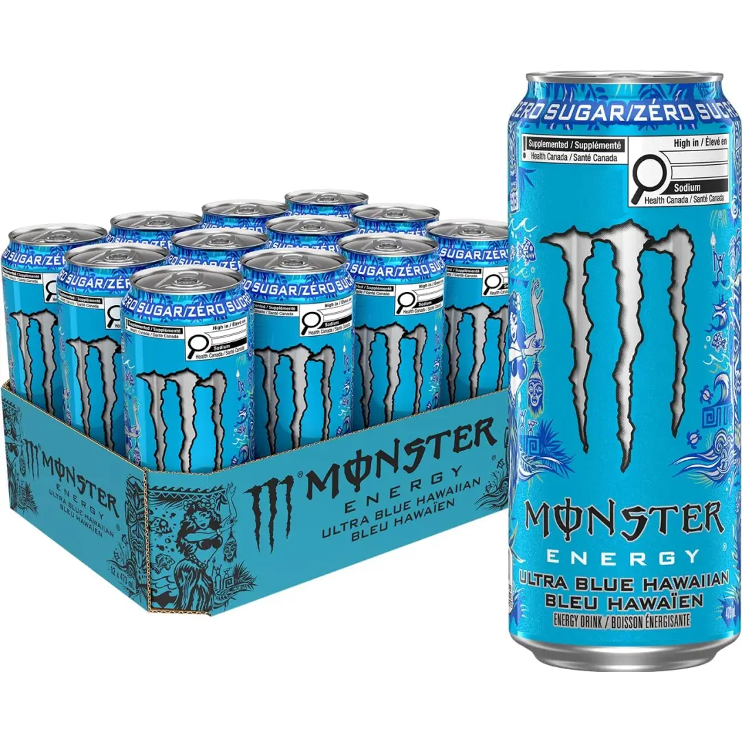 Monster Energy Ultra Blue Hawaiian Ml 16 Oz Case 12 Pack