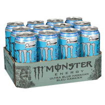 Monster Energy Ultra Blue Hawaiian Ml 16 Oz Case 12 Pack