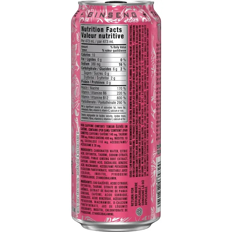 Monster Energy Ultra Rosa - 12x473.0 ml - Sports & Energy
