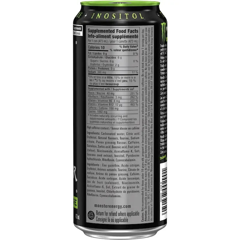 Monster Energy Zero Sugar - 12x473.0 ml - Sports & Energy