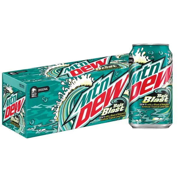 Mountain Dew Baja Blast Cans 12 oz Cans 12 Count - Soda