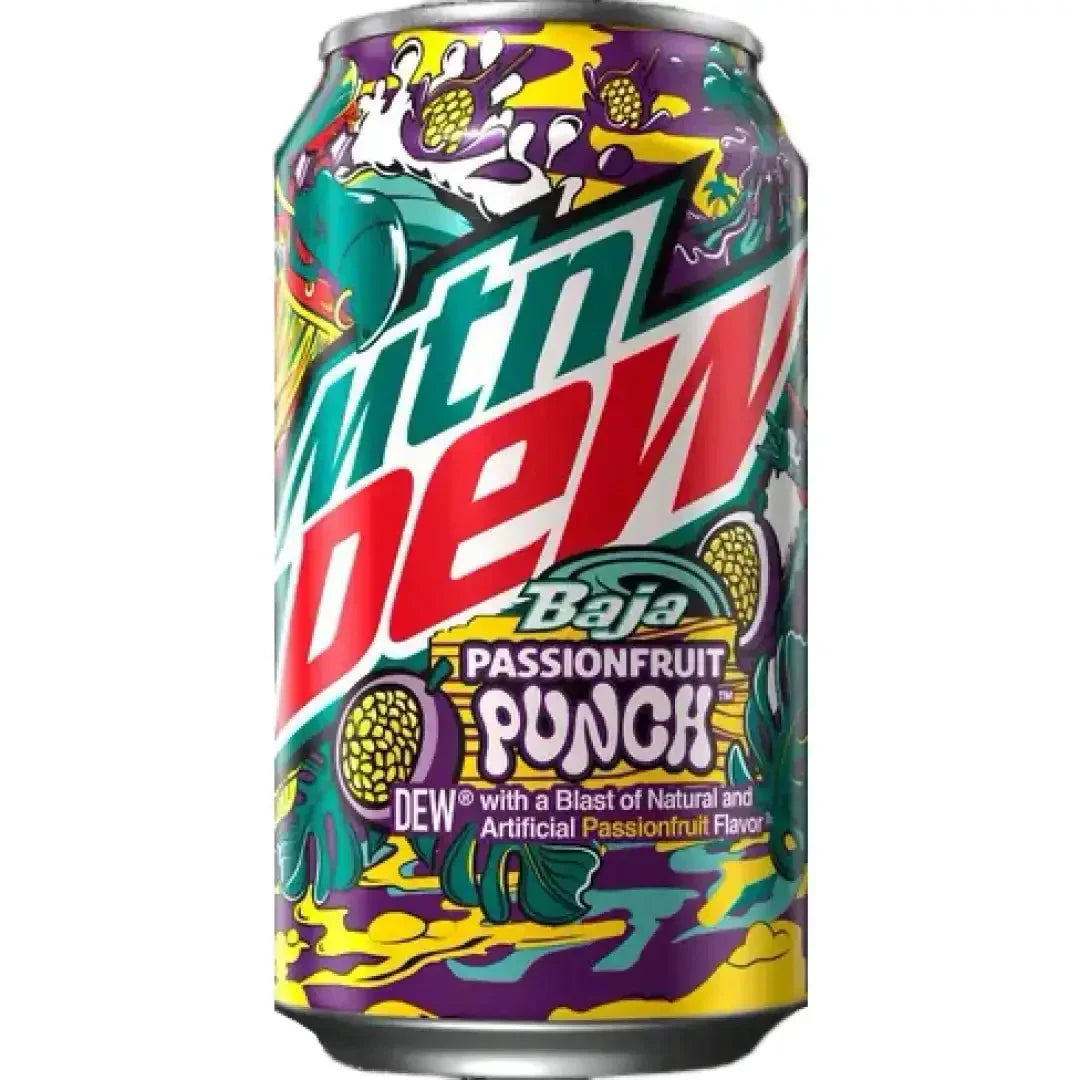 Mountain Dew Baja Passion Fruit Punch 12 fl oz cans 12 pack