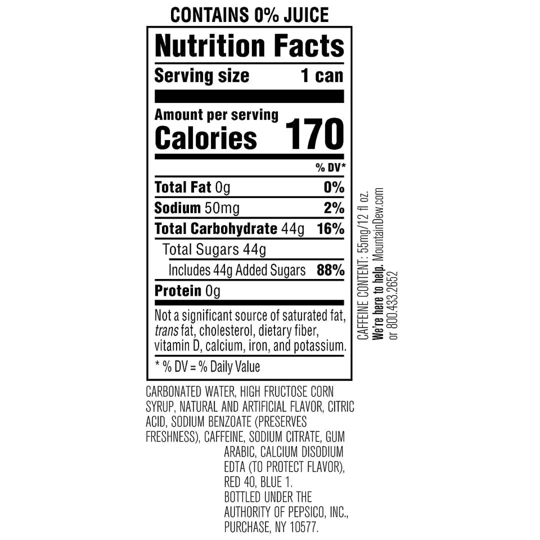 Mountain Dew Baja Passion Fruit Punch 12 fl oz cans 12 pack