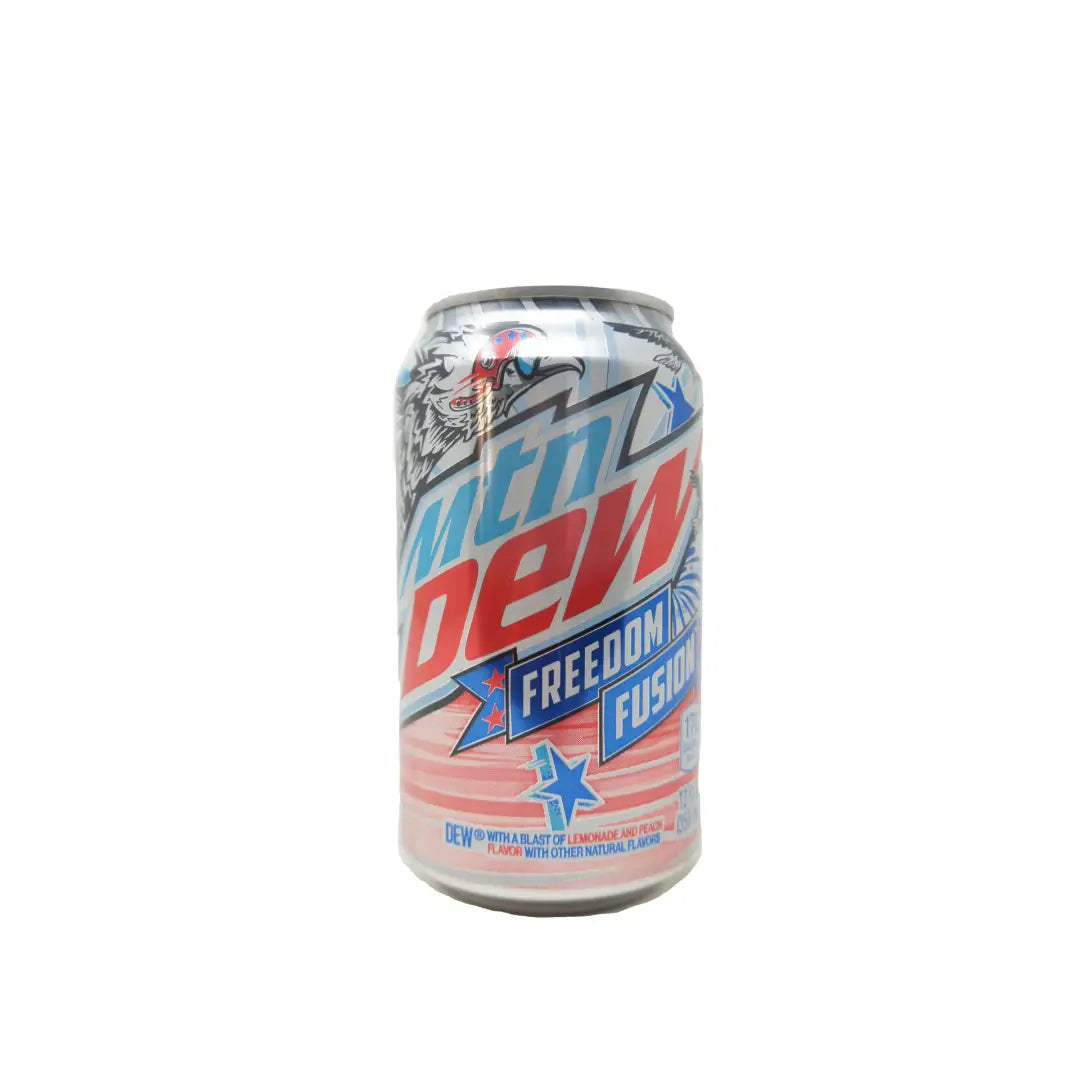 Mountain Dew Freedom Fusion Lemonade & Peach Soda Pop 12 oz