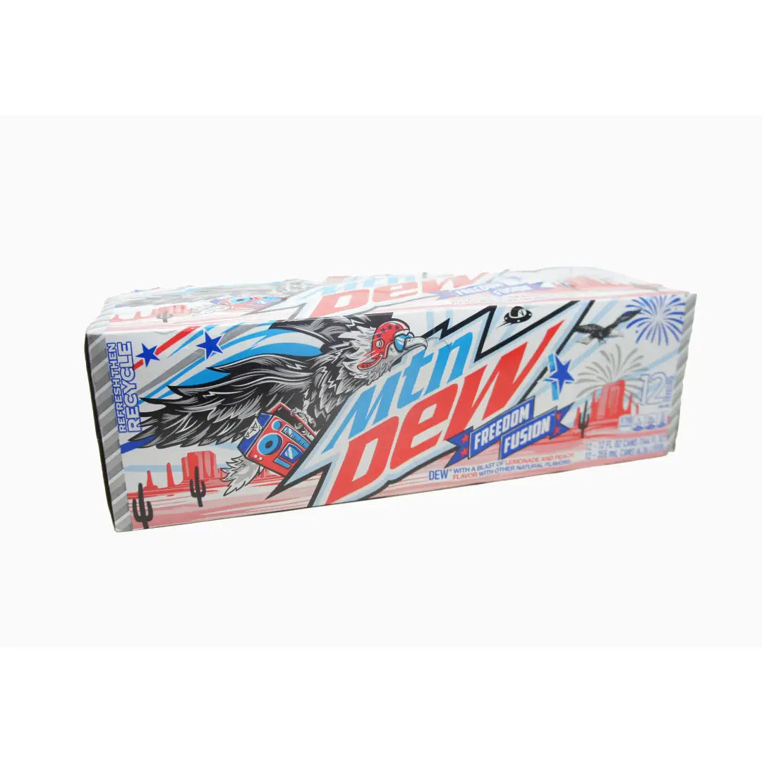 Mountain Dew Freedom Fusion Lemonade & Peach Soda Pop 12 oz