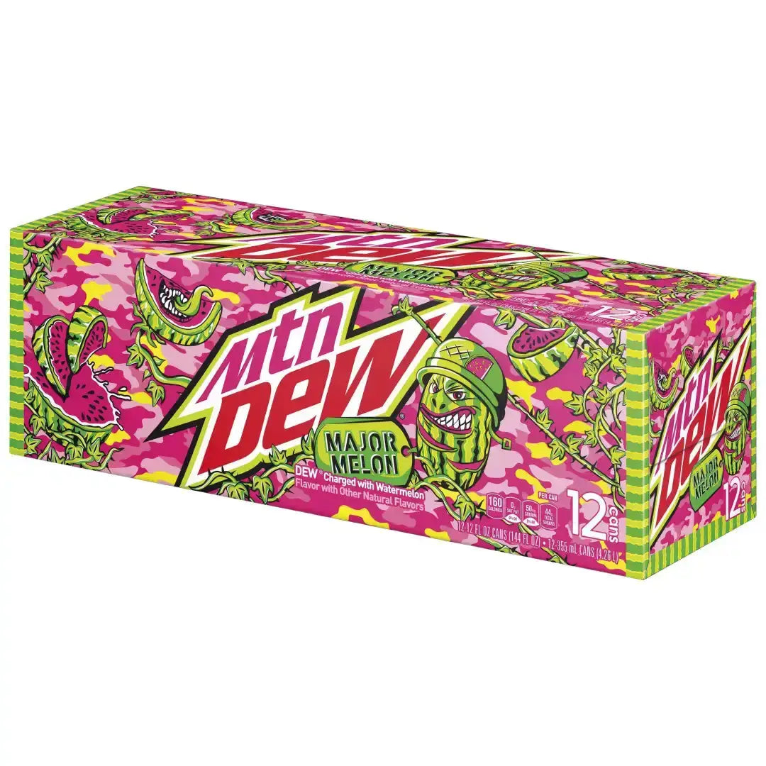 Mountain Dew Major Melon 12 fl oz cans 12 pack - Soda