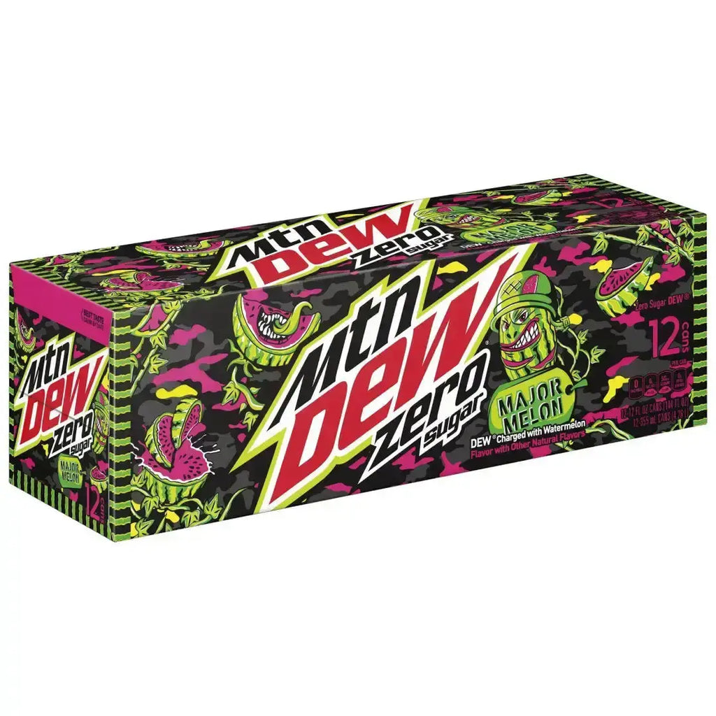 Mountain Dew Major Melon Zero 12 fl oz cans 12 pack - Soda