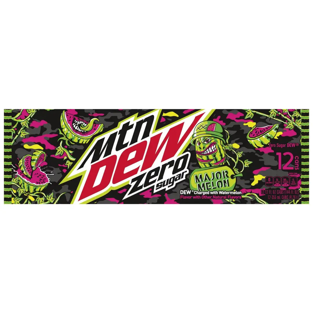 Mountain Dew Major Melon Zero 12 fl oz cans 12 pack - Soda