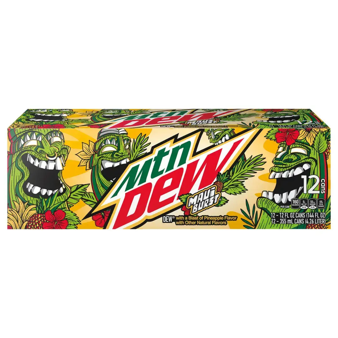 Mountain Dew Maui Burst soda - 355ml Can case12ct - soda