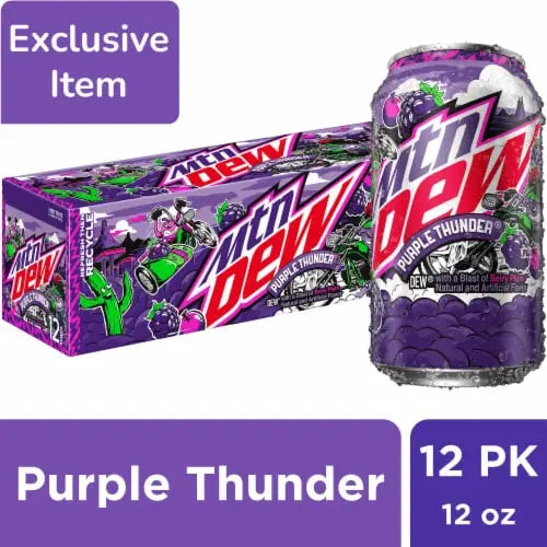 Mountain Dew Purple Thunder-355ml can case 12 count - soda