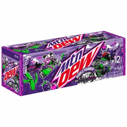 Mountain Dew Purple Thunder-355ml can case 12 count - soda