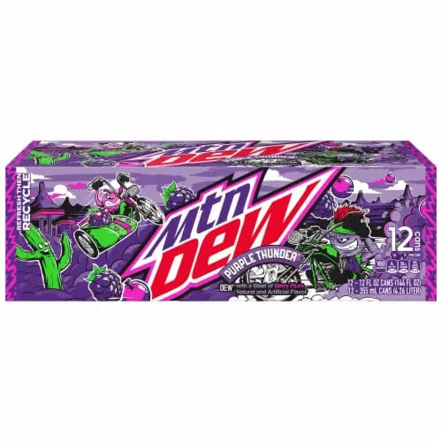 Mountain Dew Purple Thunder-355ml can case 12 count - soda