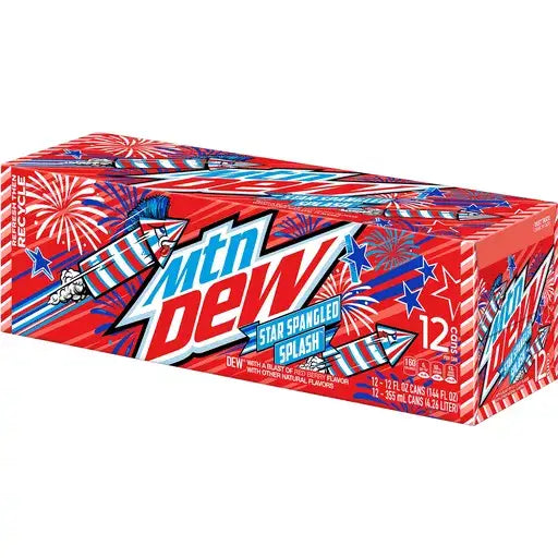 Mountain Dew Star Spangled Splash Red Berry Soda Pop 12 oz