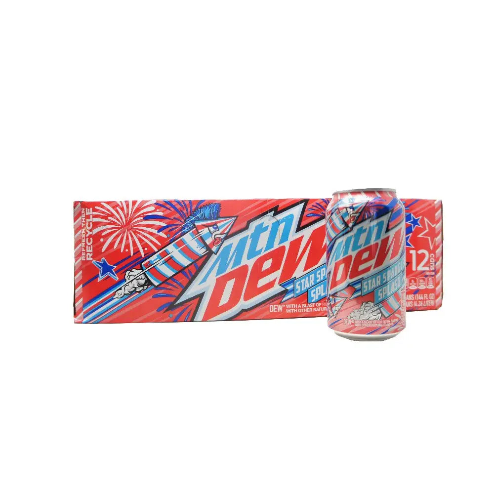 Mountain Dew Star Spangled Splash Red Berry Soda Pop 12 oz