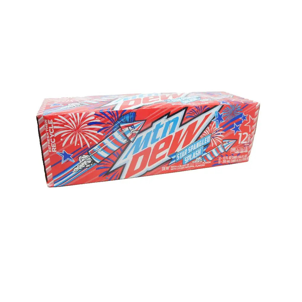 Mountain Dew Star Spangled Splash Red Berry Soda Pop 12 oz