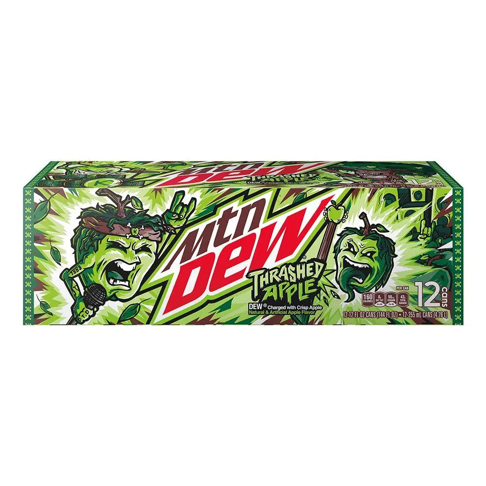 Mountain Dew Thrashed Apple Cans 12 oz Cans 12 Count - Soda