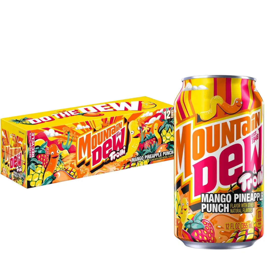 Mountain Dew Trolli Mango Pineapple Punch Soda Cans 12 Oz