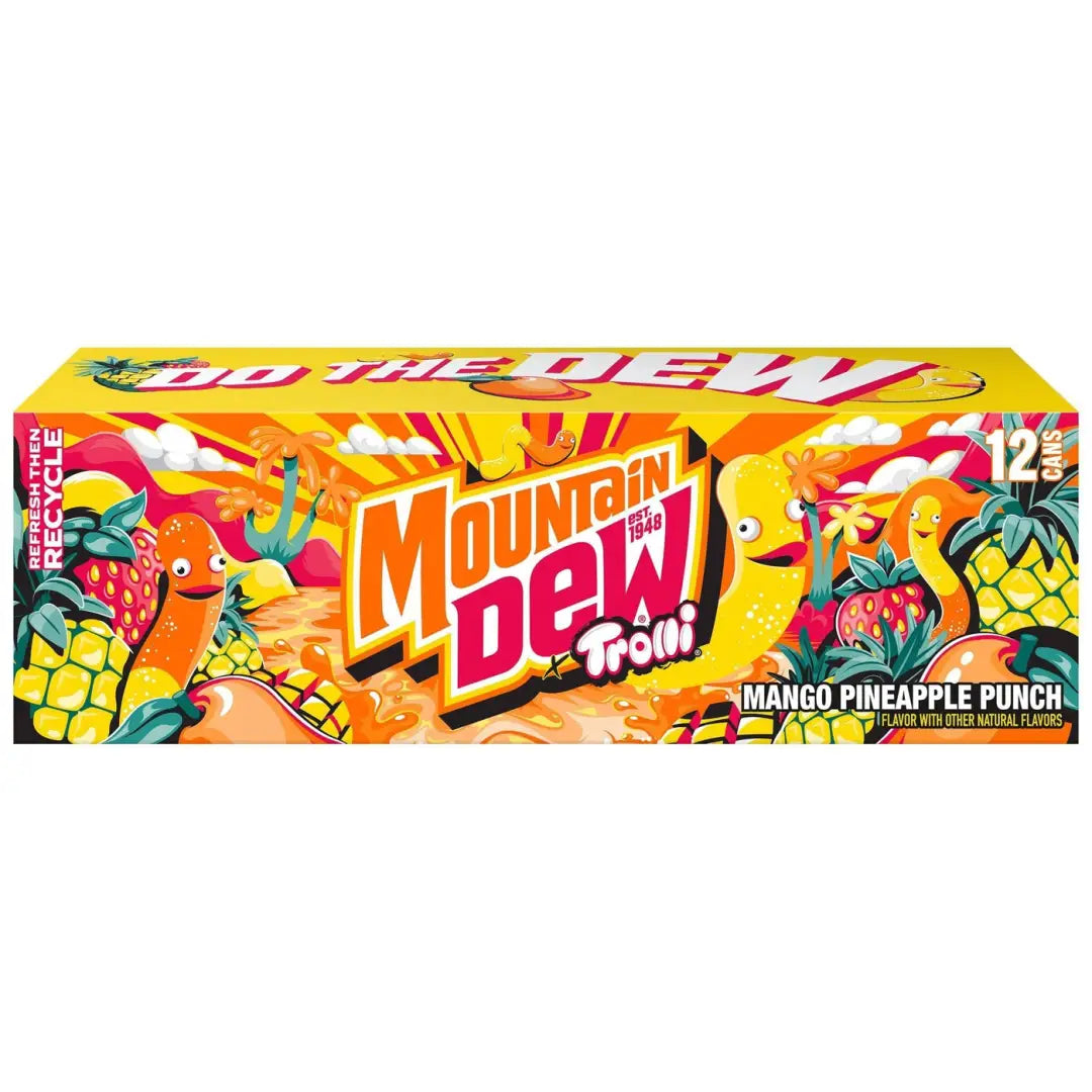 Mountain Dew Trolli Mango Pineapple Punch Soda Cans 12 Oz