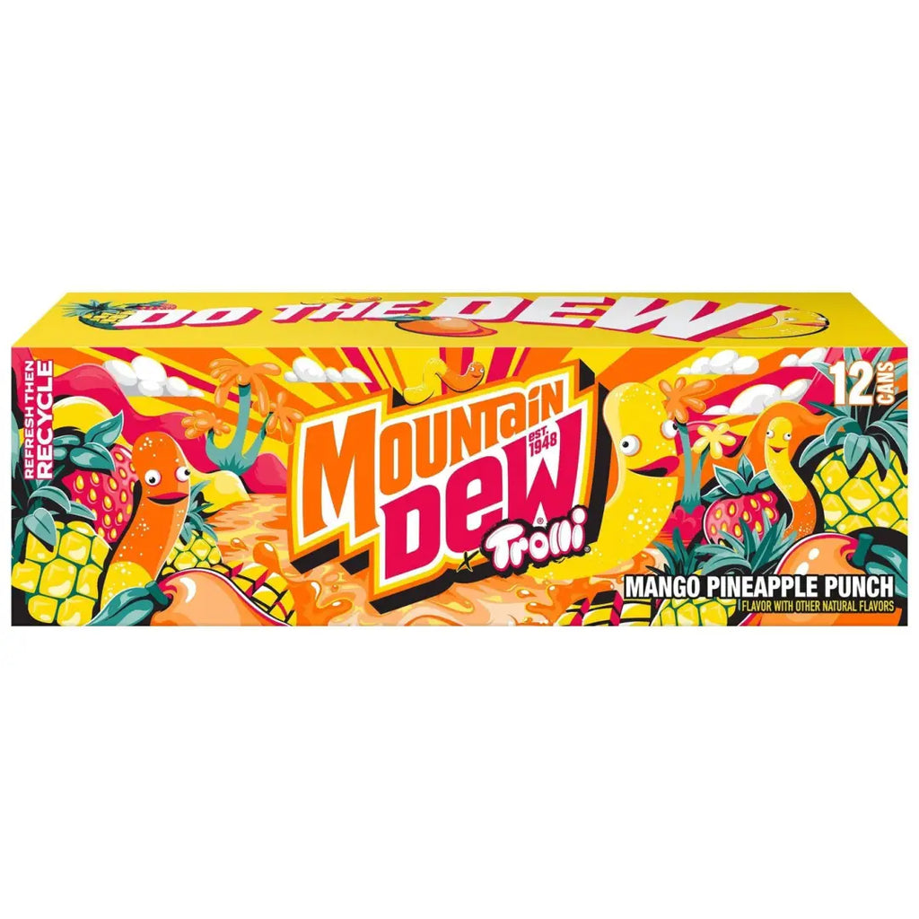 Mountain Dew Trolli Mango Pineapple Punch Soda Cans 12 Oz