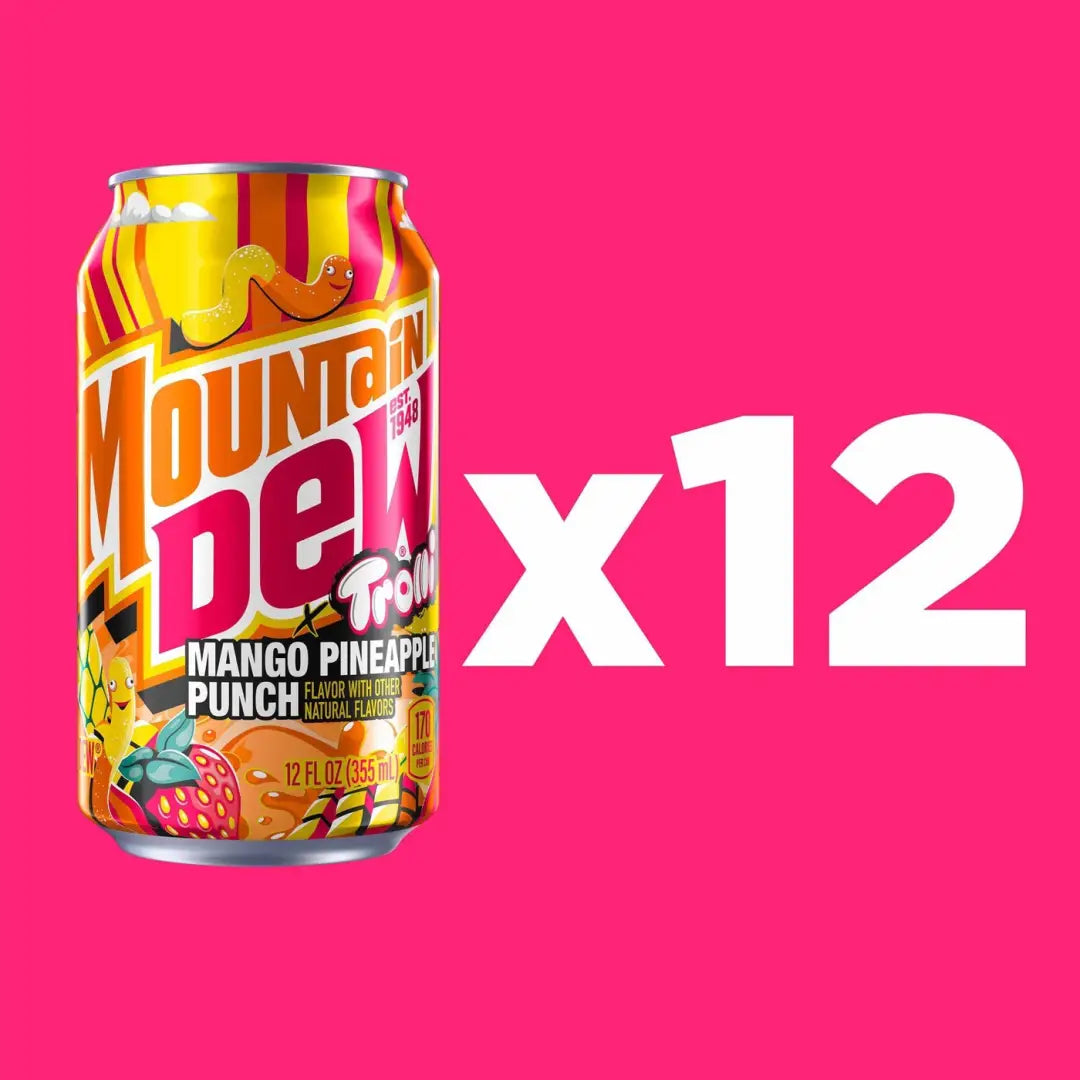 Mountain Dew Trolli Mango Pineapple Punch Soda Cans 12 Oz