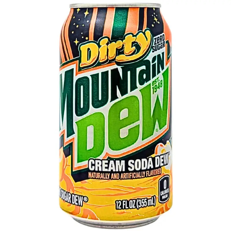 Mountain Dew Zero Sugar Cream Soda Dew 355ml Can Case 12
