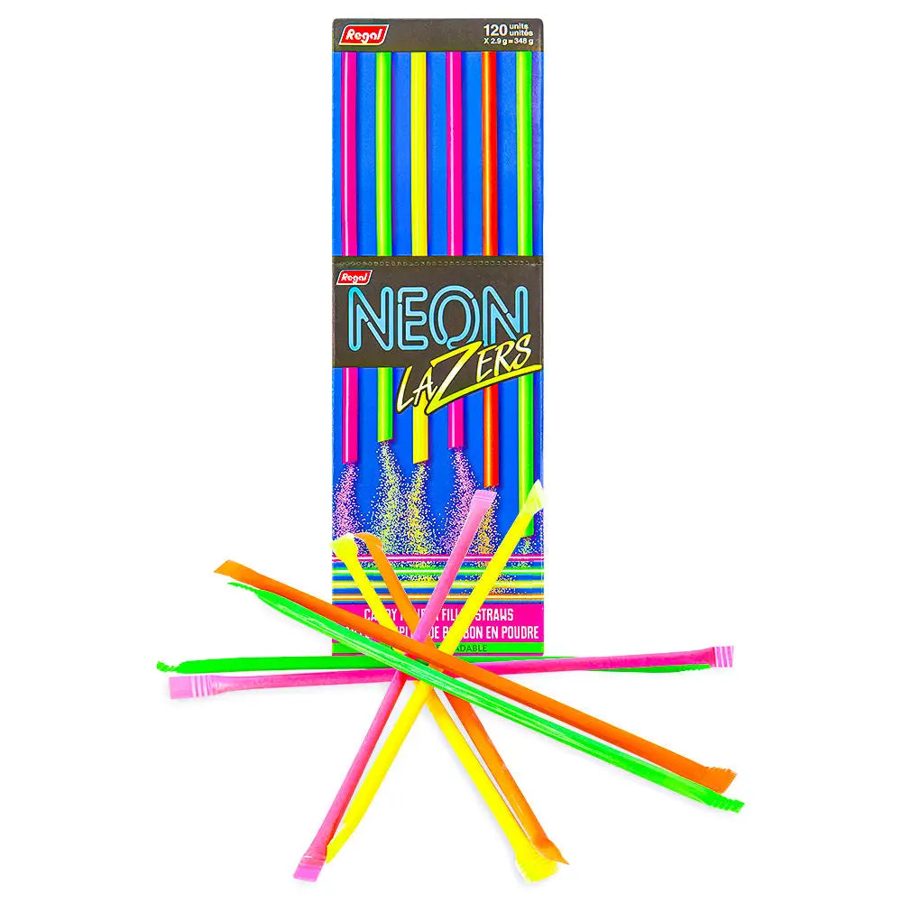 Neon Lazers Candy Straws - 120 CT GW - Candy Main image