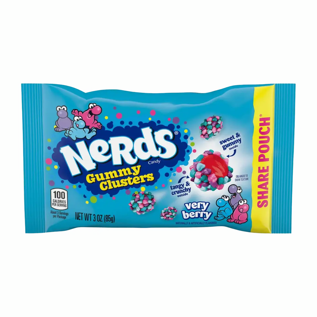 NERDS VERY BERRY GUMMY CLUSTERS 3 OZ BAG-Case 12ct - gummy